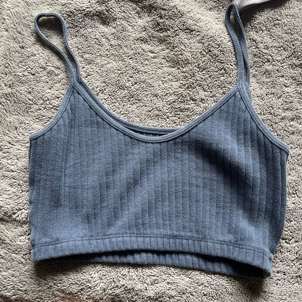 Brandy Ribbed Blue Tank Top - Picture 2 of 2